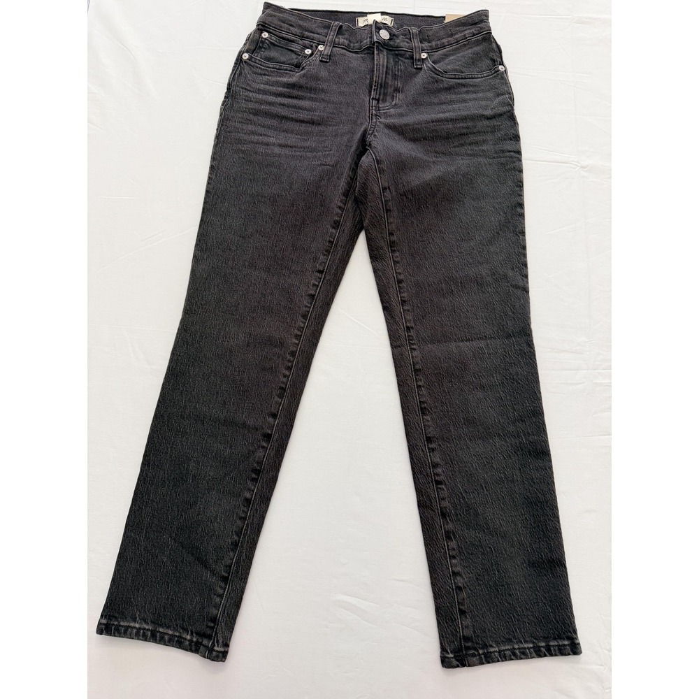 Madewell The Low-Rise Perfect Vintage Straight Jeans Womens‎ 26 Charcoal 26x28.5